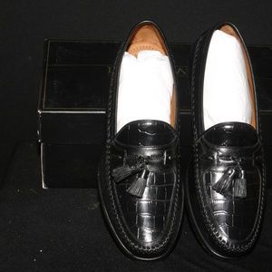 Domani Mens Black leather Croc. Print 10 1/2M
